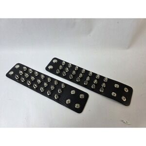Set Of 2 SPIKE AND PYRAMID STUDDED LEATHER WRISTBANDS., Goth ,punk